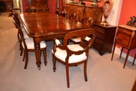 02972d - 3-English-Regency-Dining-Table-&-10-Ballon-Back-Chairs-2